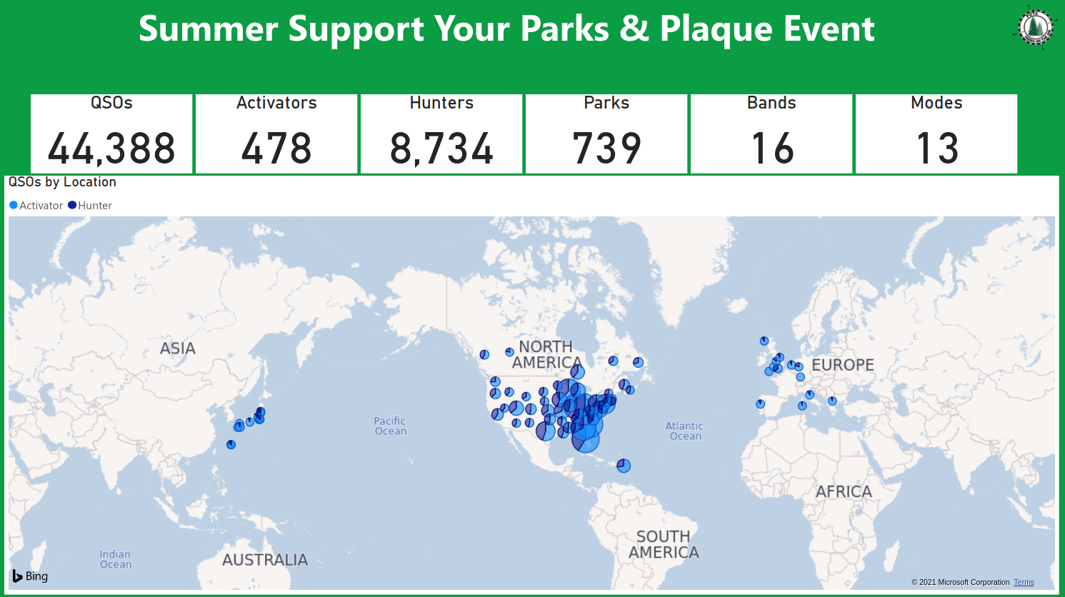 2021 event totals map