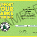 Support Your Parks Spring Hunter achievement badge