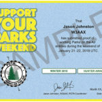 Support Your Parks Winter Hunter achievement badge